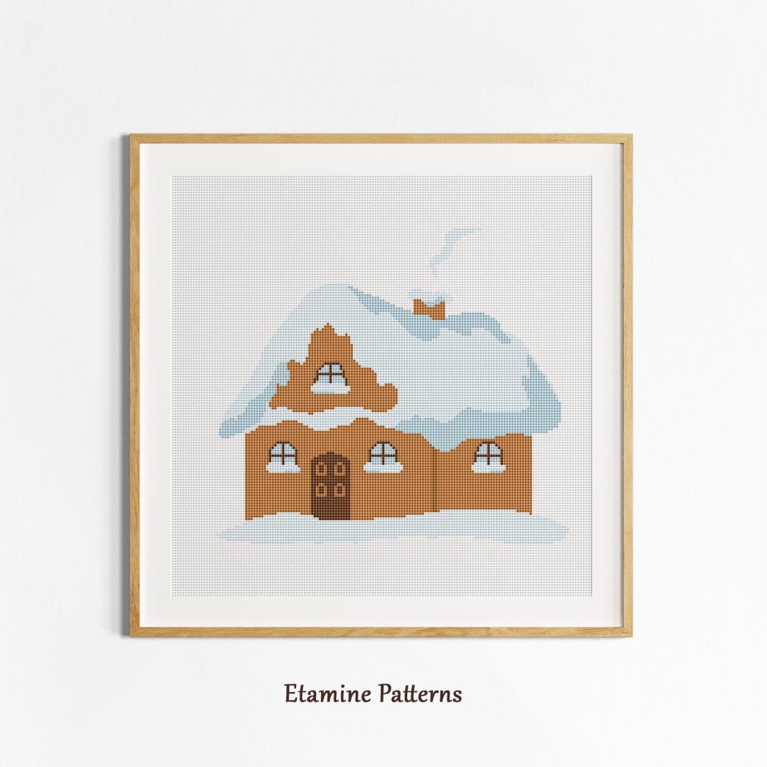 Snowy Christmas House Cross Stitch Pattern – Cozy Winter Cottage Hand ...