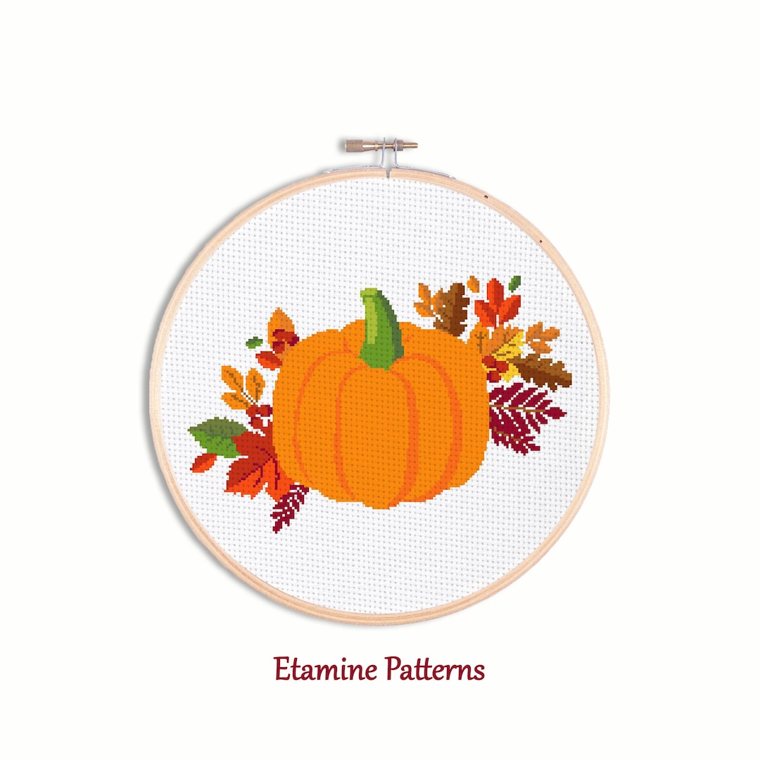 Pumpkin Cross Stitch Pattern Pdf, Halloween Pumpkin Cross Stitch Chart ...