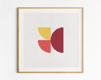 Geometric Cross Stitch Pattern: Colorful Shapes Embroidery (PDF Pattern)