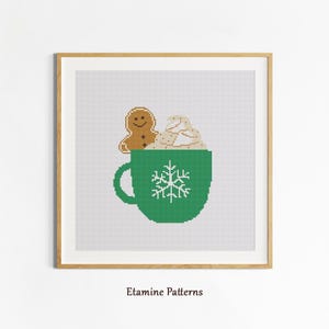 Gingerbread Mug Cross Stitch Pattern PDF