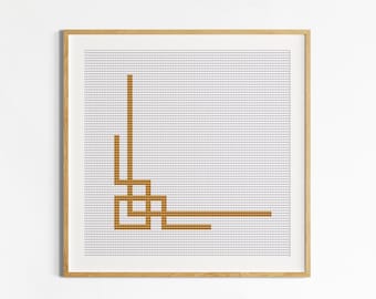 Geometric Corner Line Cross Stitch Pattern PDF
