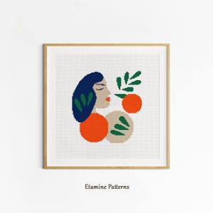 Matisse Art Cross Stitch Patterns, Digital Download PDF, Female Face Hand Embroidery Wall Decor, Easy Needlepoint Patterns, Handmade Gifts,