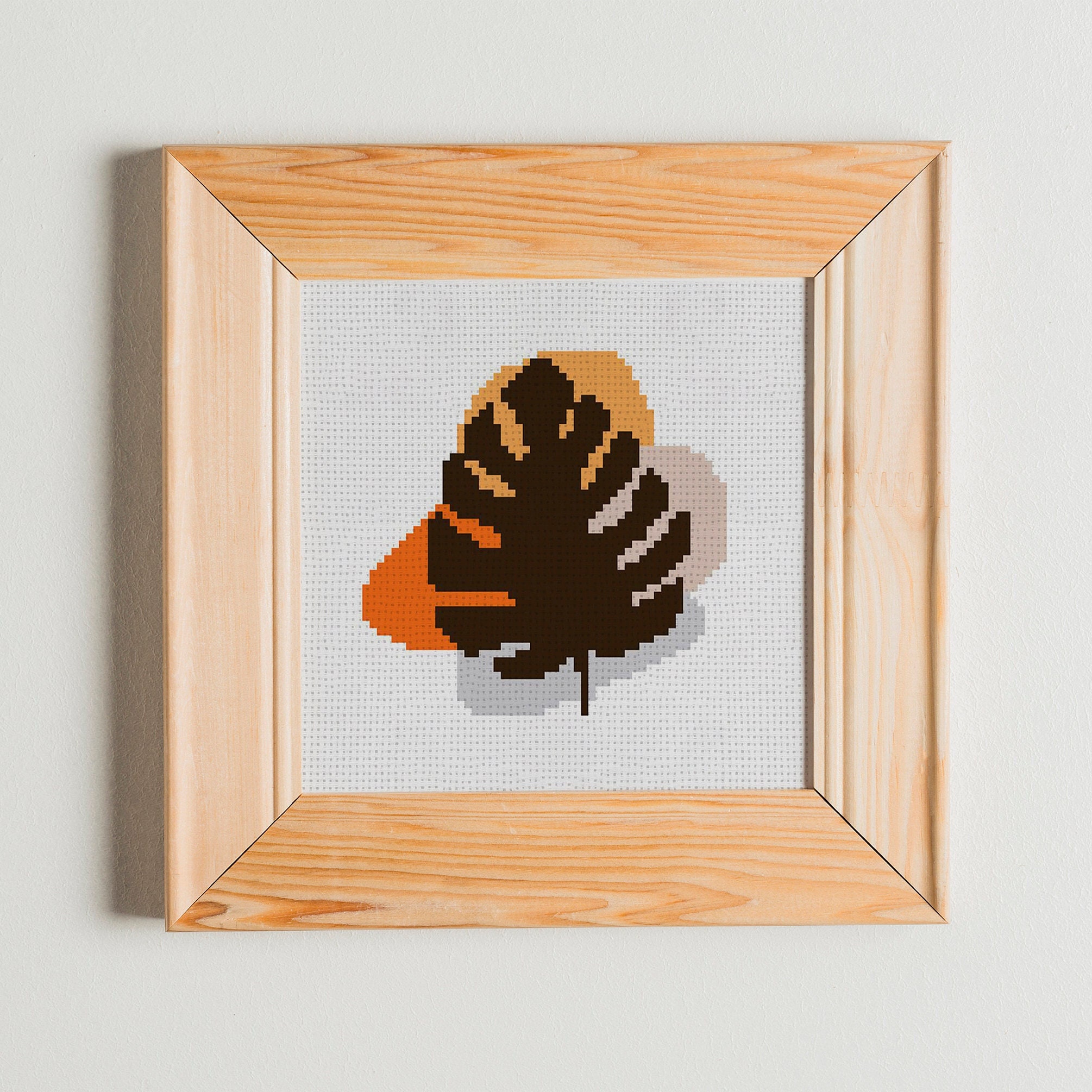Mini Monstera Cross Stitch Pattern: Abstract Embroidery Art (PDF) - Etsy