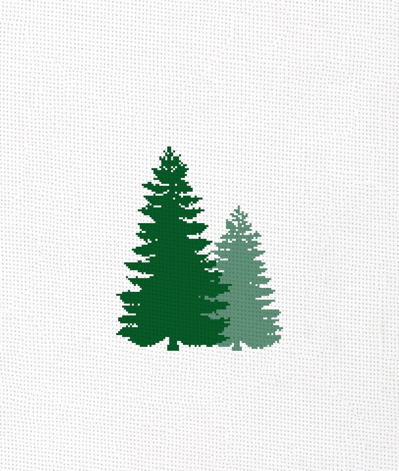 Tall Pine Tree Cross Stitch Pattern Pdf, Christmas Tree Cross Stitch ...