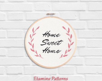 Home Sweet Home Cross Stitch Pattern, Home Decor Cross Stitch Pattern, Modern Home Decor Cross Stitch Pattern, Pdf Pattern