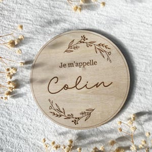 Carte bienvenue pour naissance bébé - Annonce naissance avec prénom en bois, Carte prénom bois -  - Cadeau naissance