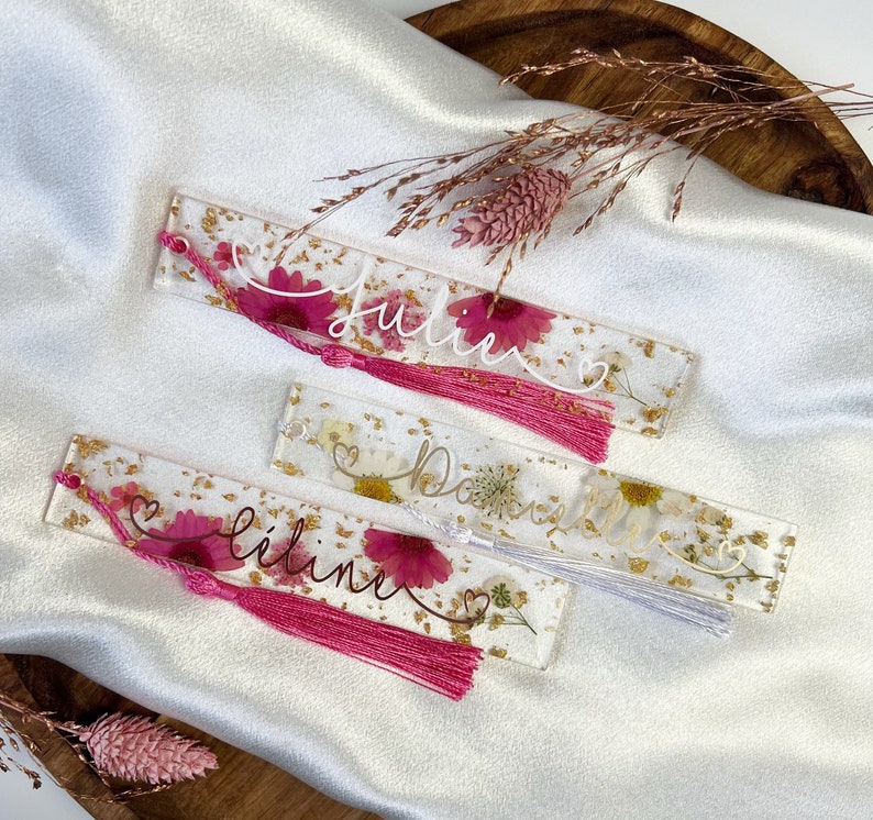 Resin bookmark with dried flowers image 7