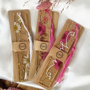 Resin bookmark with dried flowers image 1