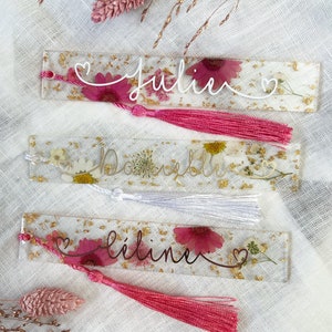 Resin bookmark and reading ring lot with customizable dried flowers image 4