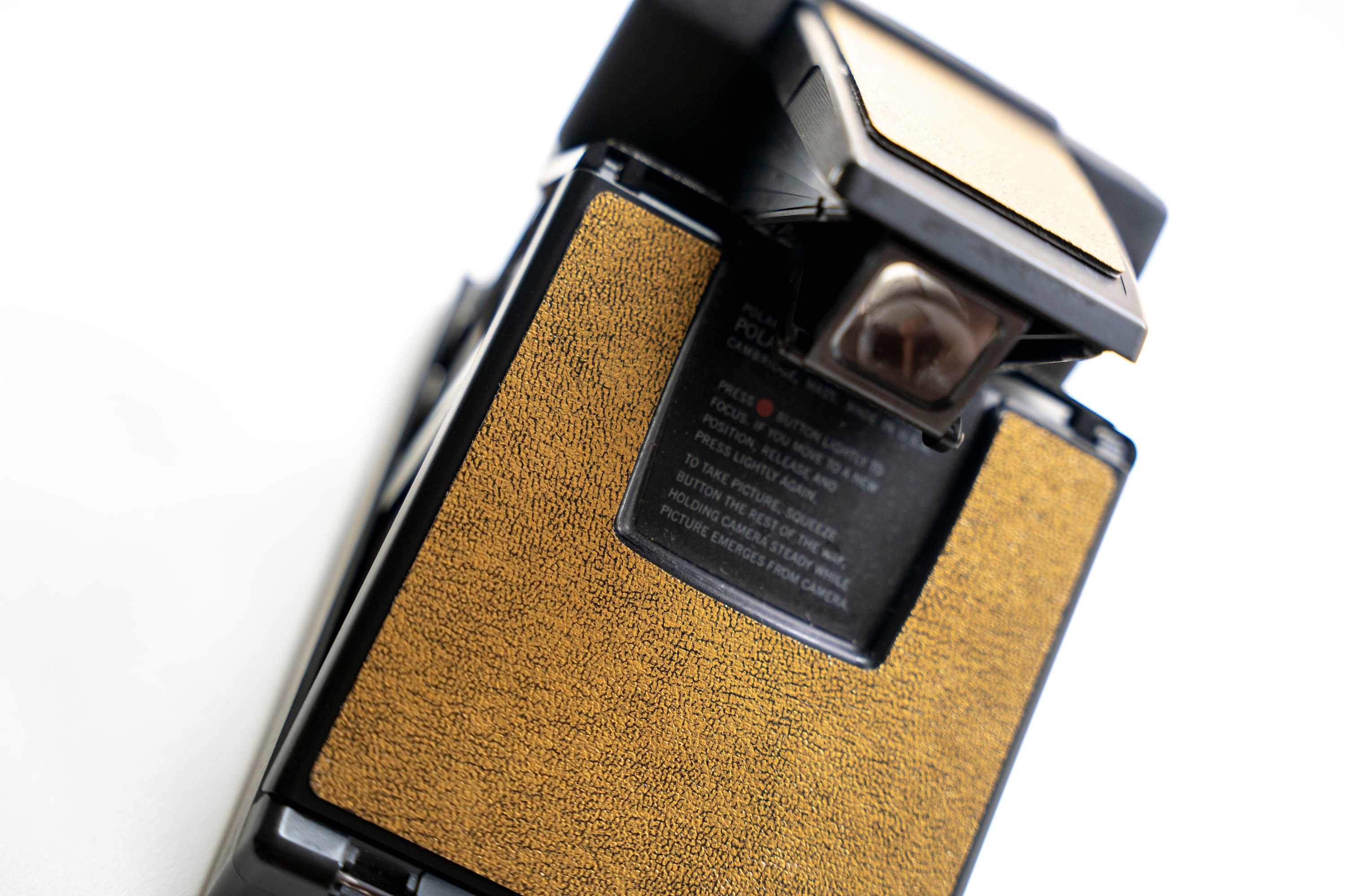Skin SX70 Gold and Black Old Style Polaroid Cover Replacement