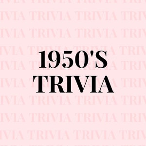 Trivia-vragen uit de jaren 50 | Quizspel uit de jaren 50 | Trivia uit de jaren vijftig | Bar Pub Roadtrip Feestje Vakantie Klaslokaal Trivia Game