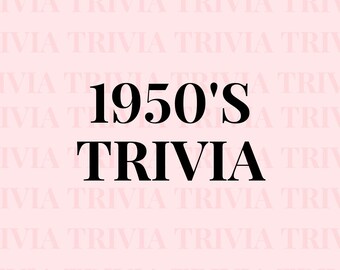 50er Jahre Quizfragen | 1950er Jahre Quiz Spiel | Fifties Trivia | Bar Pub Roadtrip Party Urlaub Klassenzimmer Quiz Spiel