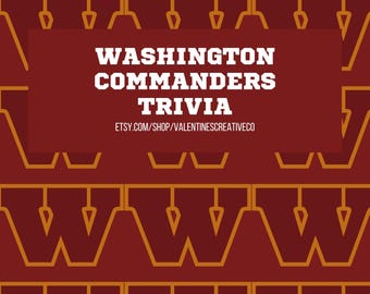 Washington Kommandanten Wissenswertes | Kommandanten NFL Quiz | Washington Kommandanten Fußballfragen | Bar Roadtrip Party Urlaub Klassenzimmer Spiel