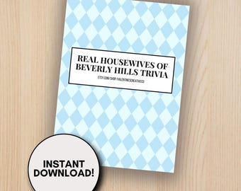 Echte Hausfrauen von BEverly Hills Kleinigkeiten | Bravo Echte Hausfrauen druckbare Spiel | RHOBH Trivia Fragen | Junggesellinnenabschied