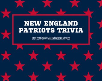 New England Patriots Fußball Trivia | Rainbows NFL Quiz-Spiel | Patrioten Printable Quiz | Bar Roadtrip Party Urlaub Klassenzimmer Pub Spiel
