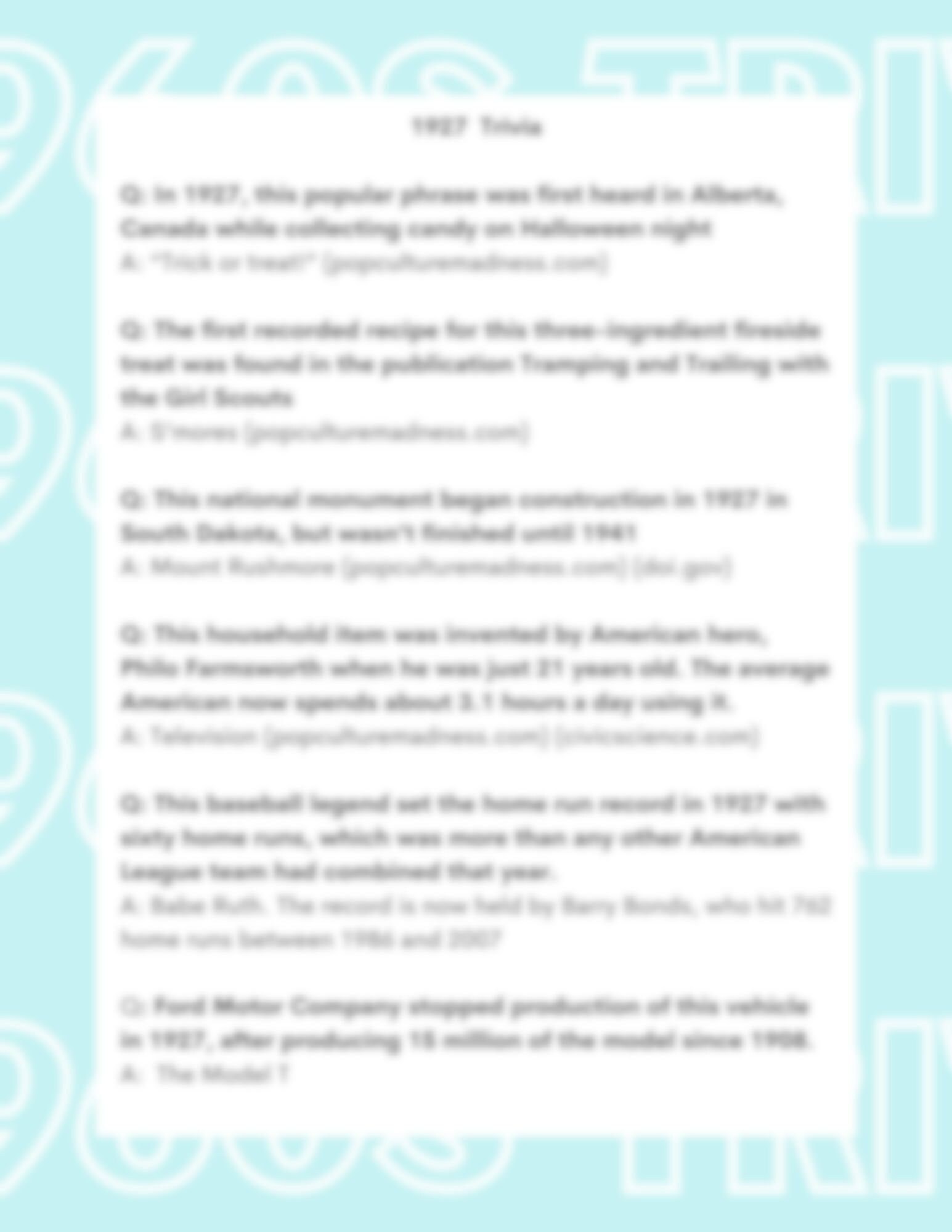 60s Themed Trivia Questions | 1960s Quiz Game | Sixties Trivia | Bar ...