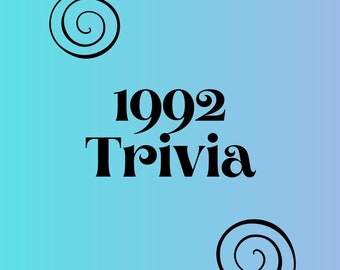 Jahr 1992 Geburtstag Trivia | Nineties Quizfragen Spiel | 1992 Geburtstagsspiel | Geburtstag Jahr Quizfragen