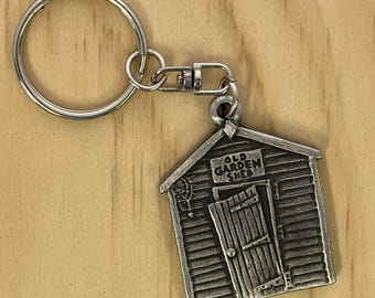 Garden Shed Keyring. Made of Fine English Pewter in Gift Pouch