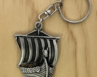 Viking Ship Keyring. Made of Fine English Pewter in Gift Pouch