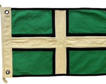 Devon Flag Fully Sewn Saint Petroc's County Flag 49cm x 33cm Vintage-Look