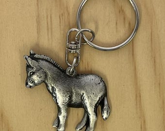 Donkey Keyring. Made of Fine English Pewter in Gift Pouch