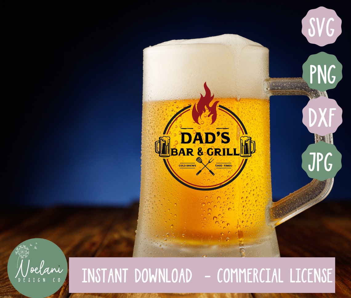 Dad's Bar and Grill Svg Funny BBQ Svg Barbecue Grill Etsy Denmark