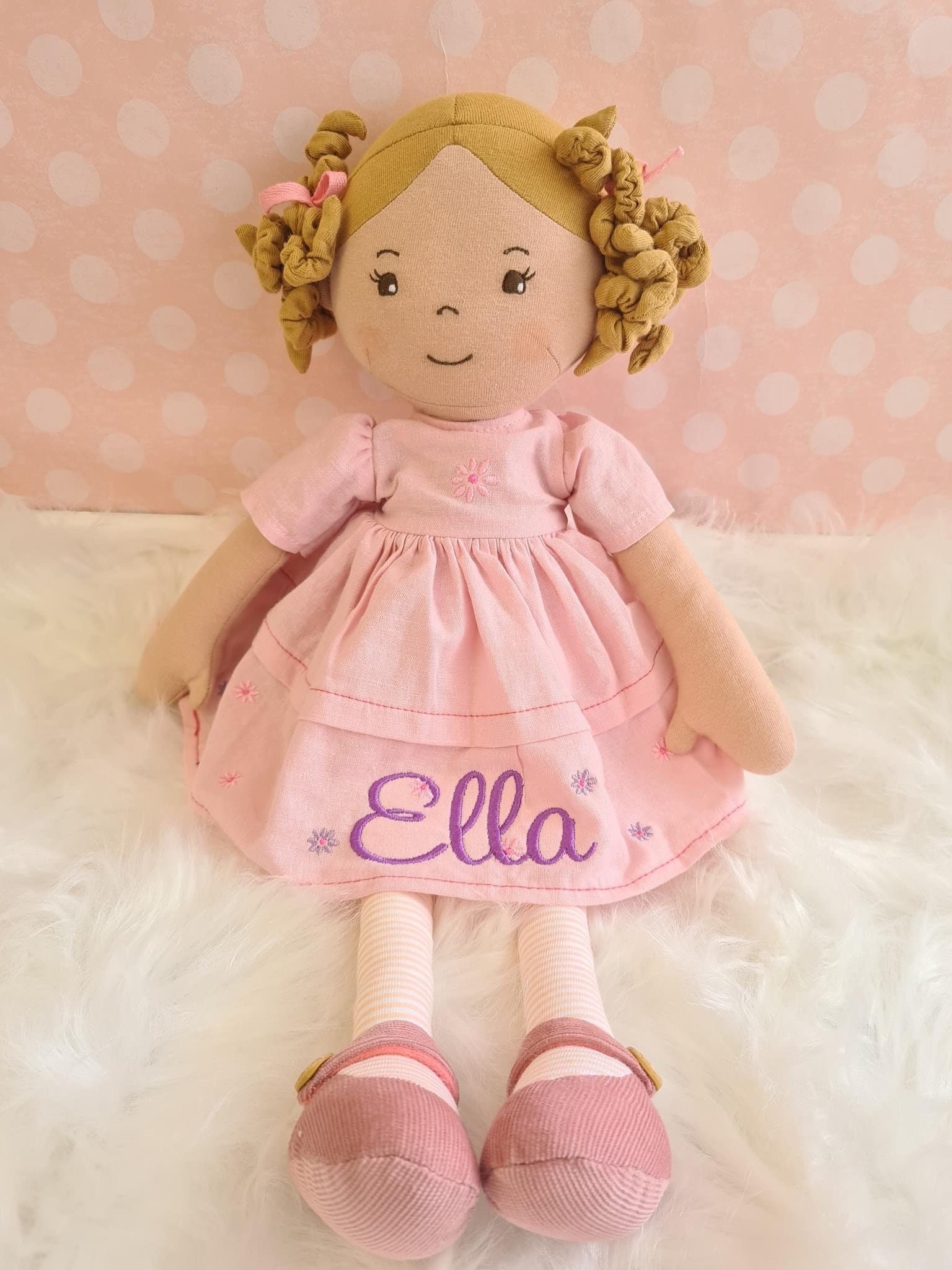 Personalised Doll Soft Doll With Embroidered Name. Perfect for Etsy UK