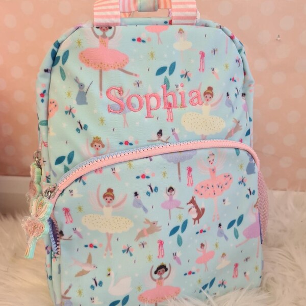 Personalised toddler backpack embroidered with name  pink back pack perfect for small children child's bag