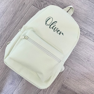 Personalisierter Kleinkind Rucksack bestickt mit Namen pastellgrün Rucksack perfekt für kleine Kinder Kindertasche