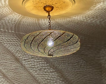 Deckenleuchten – Kronleuchter-Anhänger – Leuchten – Pendelleuchten – Zuhause und Wohnen – Messinglampen – Kronleuchter-Leuchten – marokkanische Lampe