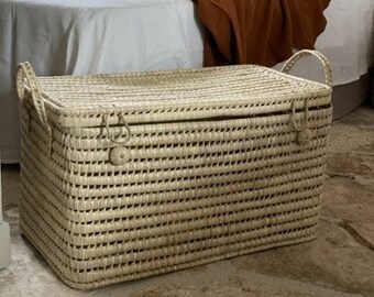 chest and storage basket handmade in Marrakech, trunks and benches