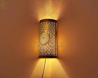 Set of 2 Moroccan Copper Wall Sconce - Handcrafted Elegance for Your Home Decor - Moroccan Artistry Meets Elegance - Copper Wall Sconce