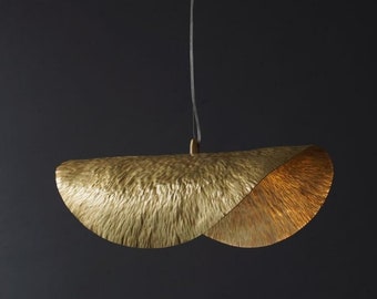 Modern design lotus leaf pendant light in copper, 1.5m cable, adjustable for any room