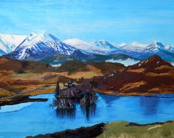 106. Loch Tarff, near Fort Augustus. An original acrylic painting by Archie MacArthur. 12" x 6"
