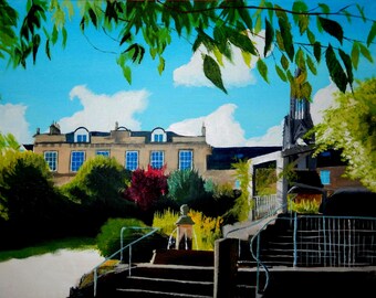 611. Tain Rose Garden. A giclee print from a painting by Archie MacArthur. 297 x 210