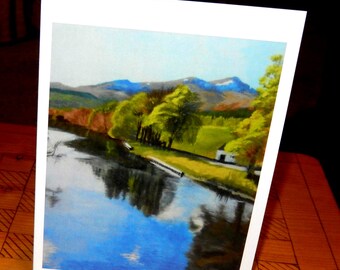 C021. Struy Bridge, Strathglass. A5 greetings card from a painting by Archie MacArthur