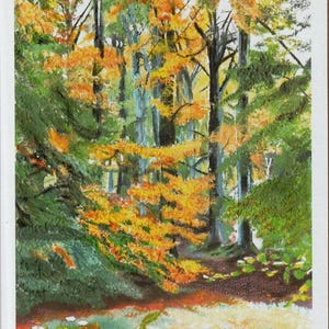 C060a. Calrossie aflame. Greetings card from painting by Archie MacArthur