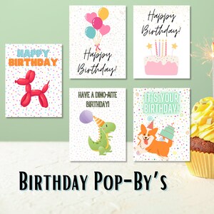 Geburtstags-Immobilienmakler Pop-By oder Lehrerkarten | Sofortiger digitaler Download druckbare | Corgis, Dinosaurier, Ballontier, Torte, Luftballons