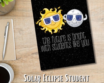 Solar Eclipse Student Appreciation Postcard | Science Teacher Gift (Digital Download)