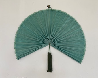 Bamboo Fan Wall Decor | Boho Headboard Hanging, 43.3 inch