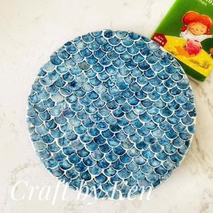 Lazy Susan for Countertop, Barrel Lazy Susan, New Home Presents, Mother of Pearl Serving Board, Wedding Gift, Christmas Gift, Lazy Susan