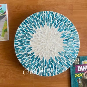 Handcrafted Mother of Pearl Lazy Susan – Elegant Rotating Serving Tray for Dining and Home Décor