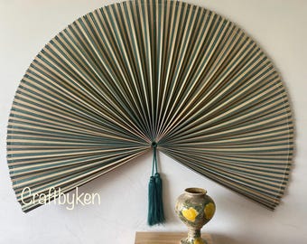 60 Inch Bamboo Fan Wall Decor | Boho Headboard