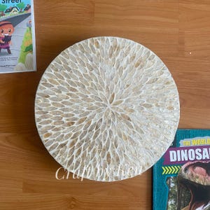 Lazy Susan for Countertop, Barrel Lazy Susan, New Home Presents, Mother of Pearl Serving Board, Wedding Gift, Christmas Gift, Lazy Susan