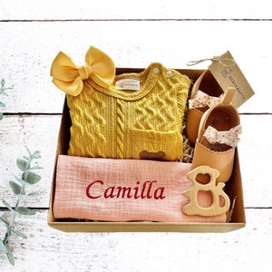 Gepersonaliseerde babycadeauset, welkomstcadeau baby, nieuw babymeisje cadeau, geschenkdoos pasgeborene, geschenkdoos nieuwe baby, cadeau babyshower, cadeau babymeisje