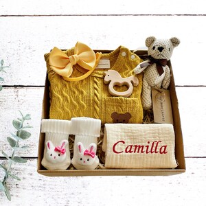 Gepersonaliseerde babycadeauset, welkomstcadeau baby, nieuw babymeisje cadeau, geschenkdoos pasgeborene, geschenkdoos nieuwe baby, cadeau babyshower, cadeau babymeisje