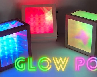 GlowPop - Luce notturna psichedelica - Piacere per gli occhi - Luce d'atmosfera - Lampada di lava RGB