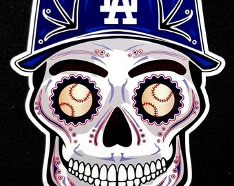 Dodgers Stickers Sugar Skull - Etsy