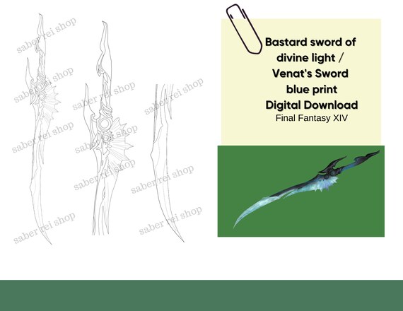 Venat's Sword / Bastard Sword of Divine Light Blue Print - Etsy