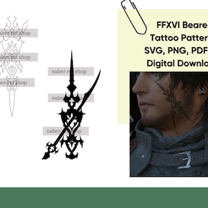 FF16 Bearer mark Tattoo Pattern FFXVI Clive Digital Template Download for cosplay printable tattoo